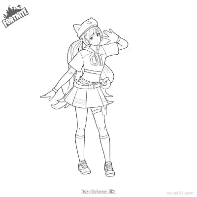 猫耳初音未来 1简笔画 素描 涂鸦 - 免费可打印堡垒之夜 下载PDF – 免费可打印简笔画涂色画